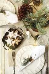 Christmas table setting.