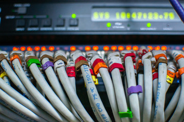 Internet connect with lan cables,equipment in outside broadcast car 
