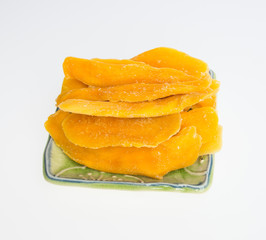 Dried Mango or Dried Mango slices on a background.