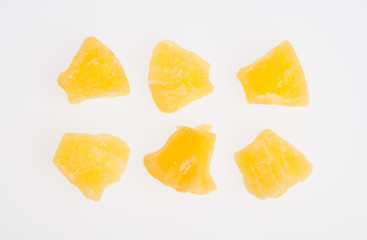 dried pineapple or dried fruits on a background.