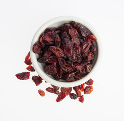 dried cranberries or dried fruits on a background.