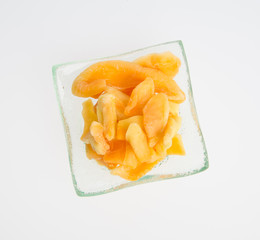 Dried Mango or Dried Mango slices on a background.