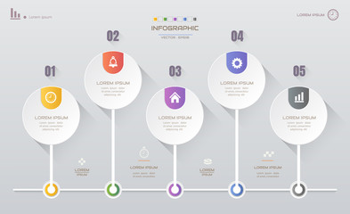 Infographics design template with icons, process diagram, vector eps10 illustration