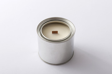 candle can on the white background.