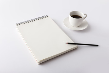 stationary for office on the white background.