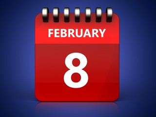 3d 8 february calendar