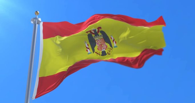 Flag of Spain in the Franco dictator era, pro Franco or francoist, seamless loop