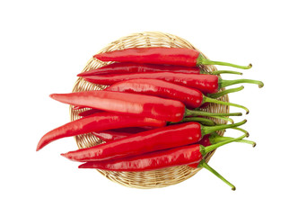 Red chilli isolated on white background