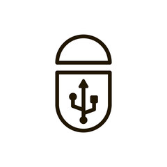 Usb line icon