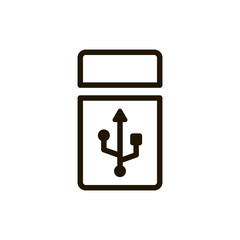 Usb line icon