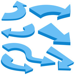 Blue arrows with different designs