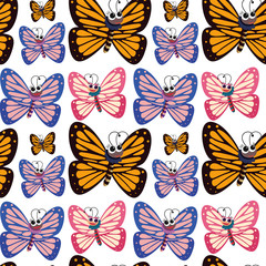 Seamless background design with butterflies