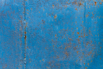 Blue rusty metal texture. Grunge abstract background