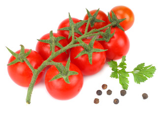 cherry tomatoes isolated on a white background