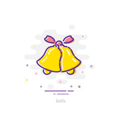 Christmas bells  in flat design style. Vector Christmas and New Year element.