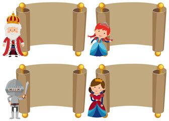 Banner templates with knight and princess