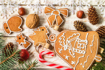 Christmas homemade gingerbread cookies.