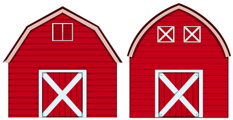 Two designs of barn in red colors © brgfx