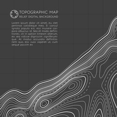 Map line of topography. Vector abstract topographic map concept with space for your copy. Mountain hiking