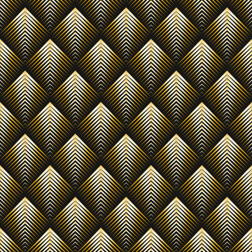 Art Deco style seamless pattern golden texture