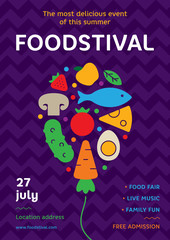 Food Festival Poster Vector Template