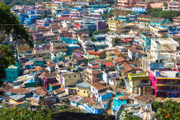 Indian city Ooty, Coonor, Nilgiris ,Tamil Nadu. Colored roof
