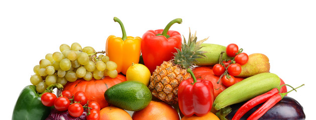fruit and vegetable isolated on white background