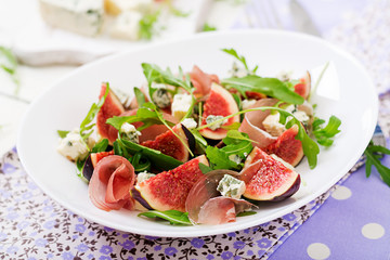 Prosciutto di Parma salad with figs and blue cheese.