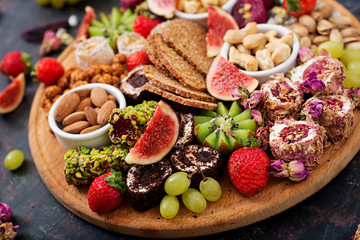 Mix fruits and nuts, healthy diet, Turkish sweets, eating lean.
