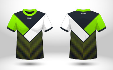 Layout football sport t-shirt design. Template front, back view. Soccer kit national team shirt mock up. Vector Illustration.