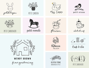 Simple and stylish collection of modern logos and illustrations