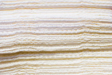 high stack of napkins close