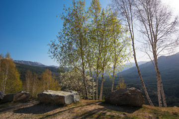 Corsican high mountains of Niolu in springtime