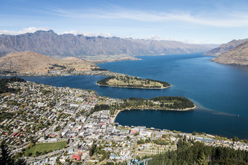 Fototapeta na wymiar Aerial view of Queenstown in New Zealand