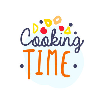 Colorful Handmade Text Logo For Cooking Food Club