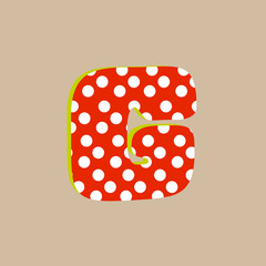 3d cute alfabet letter G with polka dots isolated Vector illustration © lena10sheiko