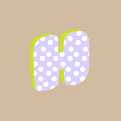 3d cute alfabet letter H with polka dots isolated Vector illustration © lena10sheiko