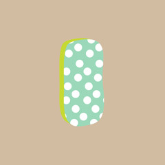 3d cute alfabet letter I with polka dots isolated Vector illustration © lena10sheiko