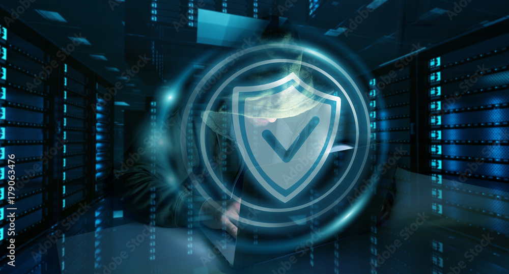 Fototapete Hacker accessing to personal data information with a computer 3D rendering
