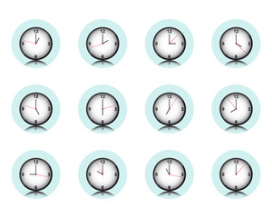 Clock wall collection, timer icon set, Vector, Illustration