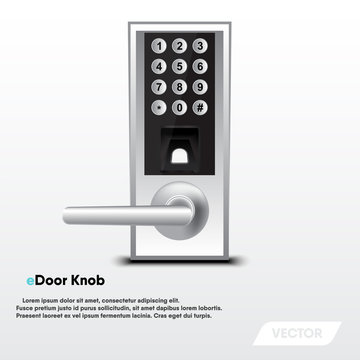 Electronic security door knob, Modern design, Vector, Illustration