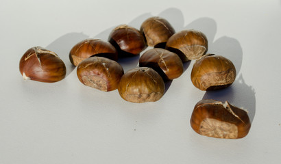 Autumn evening with fresh delicious chestnuts.