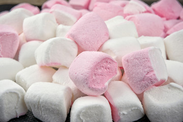 White and pink  marshmallows background
