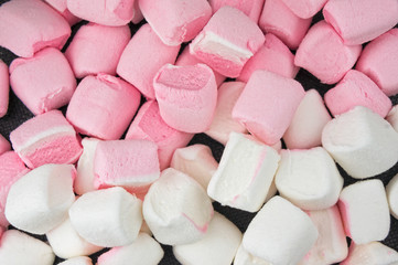 White and pink  marshmallows background