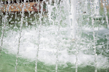 Multiple jets of the fountain closeup