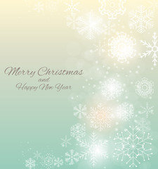 Abstract Christmas and New Year Background with Snowflakes. Vector Illustration