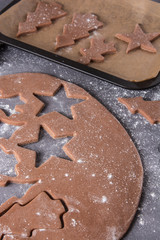 Baking ingredients for Christmas cookies and gingerbread.