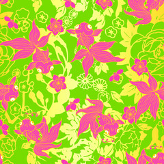 goldfishes with flowers