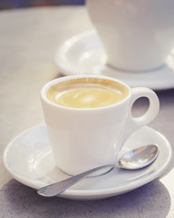 Cup of espresso coffee in the morning