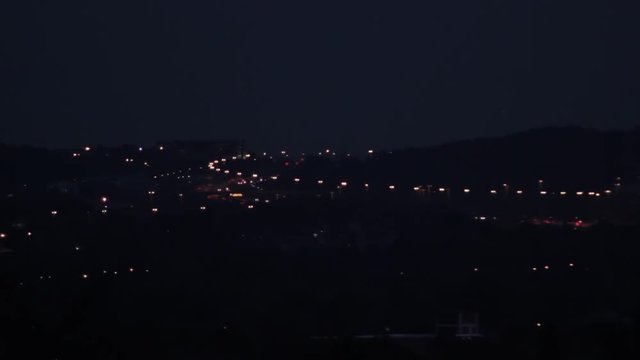 Wide shot of the N1 highway at night in Pretoria.